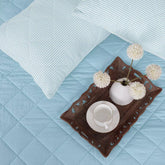 Luxurious Sky Blue Soft Reversible Machine Cotton Quilt