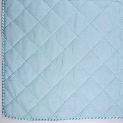 Luxurious Sky Blue Soft Reversible Machine Cotton Quilt