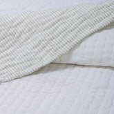 Luxurious White Hand Block Print Cotton Kantha Quilt Blanket