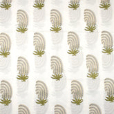 Luxury Green Leaf Hand Block Print Fabric