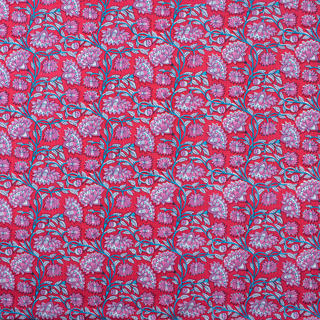 Luxury Hand Block Floral Print Pure Kantha Fabric By The Yard