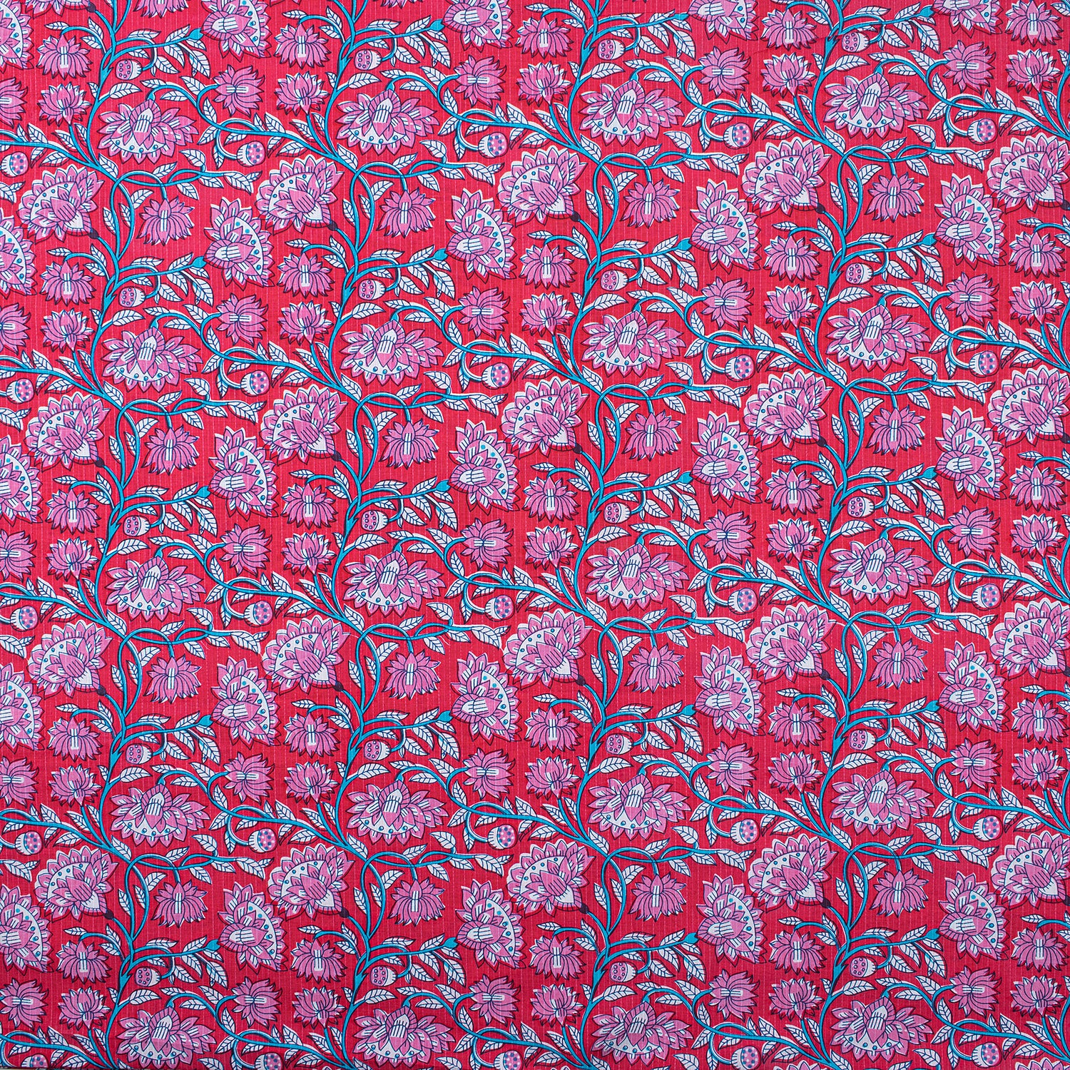 Luxury Hand Block Floral Print Pure Kantha Fabric By The Yard