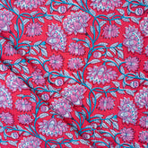 Luxury Hand Block Floral Print Pure Kantha Fabric By The Yard
