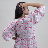 Luxury Red Floral Printed Cotton Modern Women&
