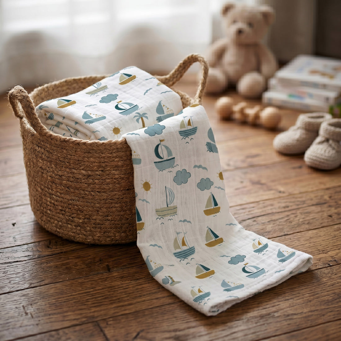 New Hand Block Printed Soft Cotton Baby Swaddle Wrap