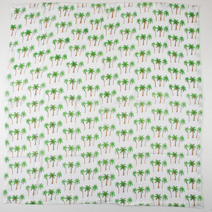 Palm Tree Printed Organic Cotton Newborn Swaddle Wrap