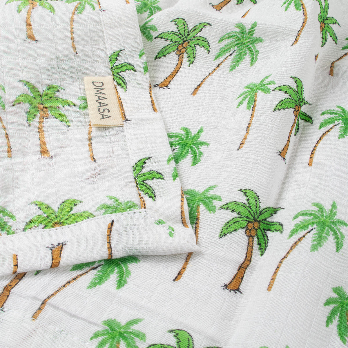 Palm Tree Printed Organic Cotton Newborn Swaddle Wrap