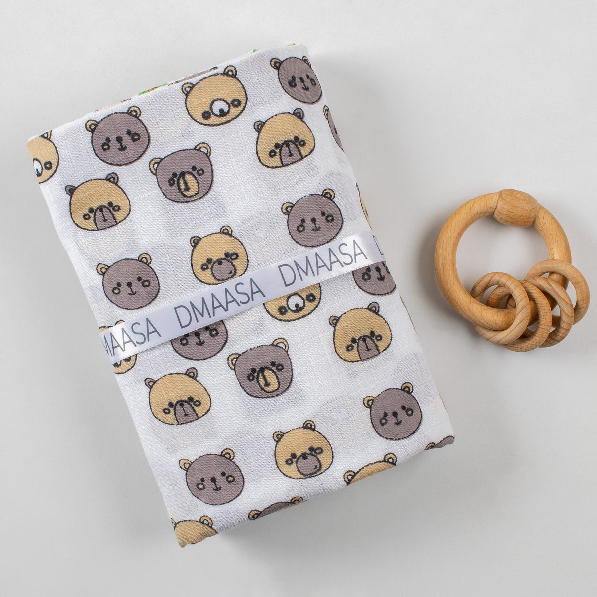 Bear printed Soft Breathable Muslin Cotton Swaddle Wrap