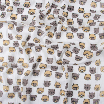 Bear printed Soft Breathable Muslin Cotton Swaddle Wrap