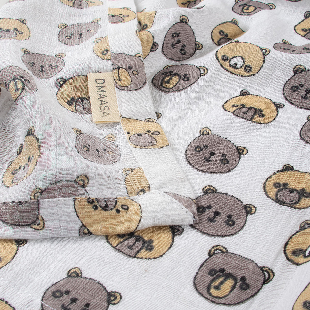 Bear printed Soft Breathable Muslin Cotton Swaddle Wrap
