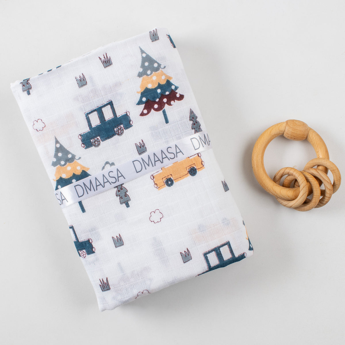 New Vehicle Printed Handmade Cotton Muslin Swaddle Wrap For Newborn