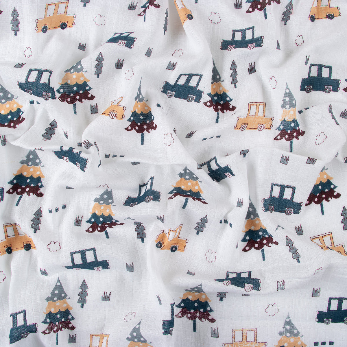 New Vehicle Printed Handmade Cotton Muslin Swaddle Wrap For Newborn