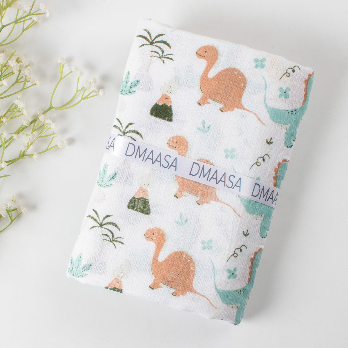 Animal Printed Cotton Muslin Baby Swaddle For Newborn