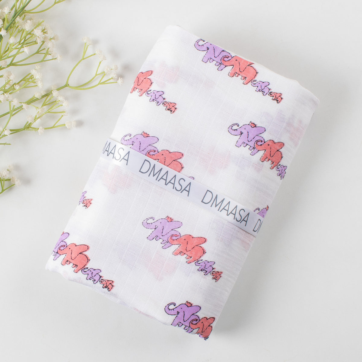 Elephant Printed Soft Breathable Cotton Baby Wrap