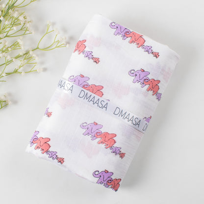 Elephant Printed Soft Breathable Cotton Baby Wrap