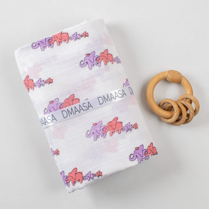 Elephant Printed Soft Breathable Cotton Baby Wrap