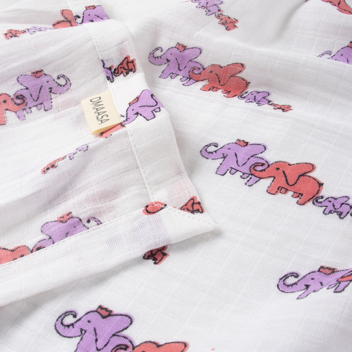 Elephant Printed Soft Breathable Cotton Baby Wrap