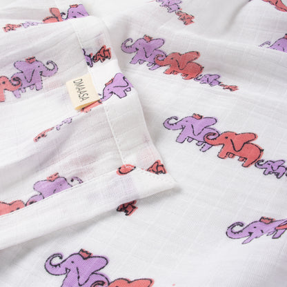 Elephant Printed Soft Breathable Cotton Baby Wrap