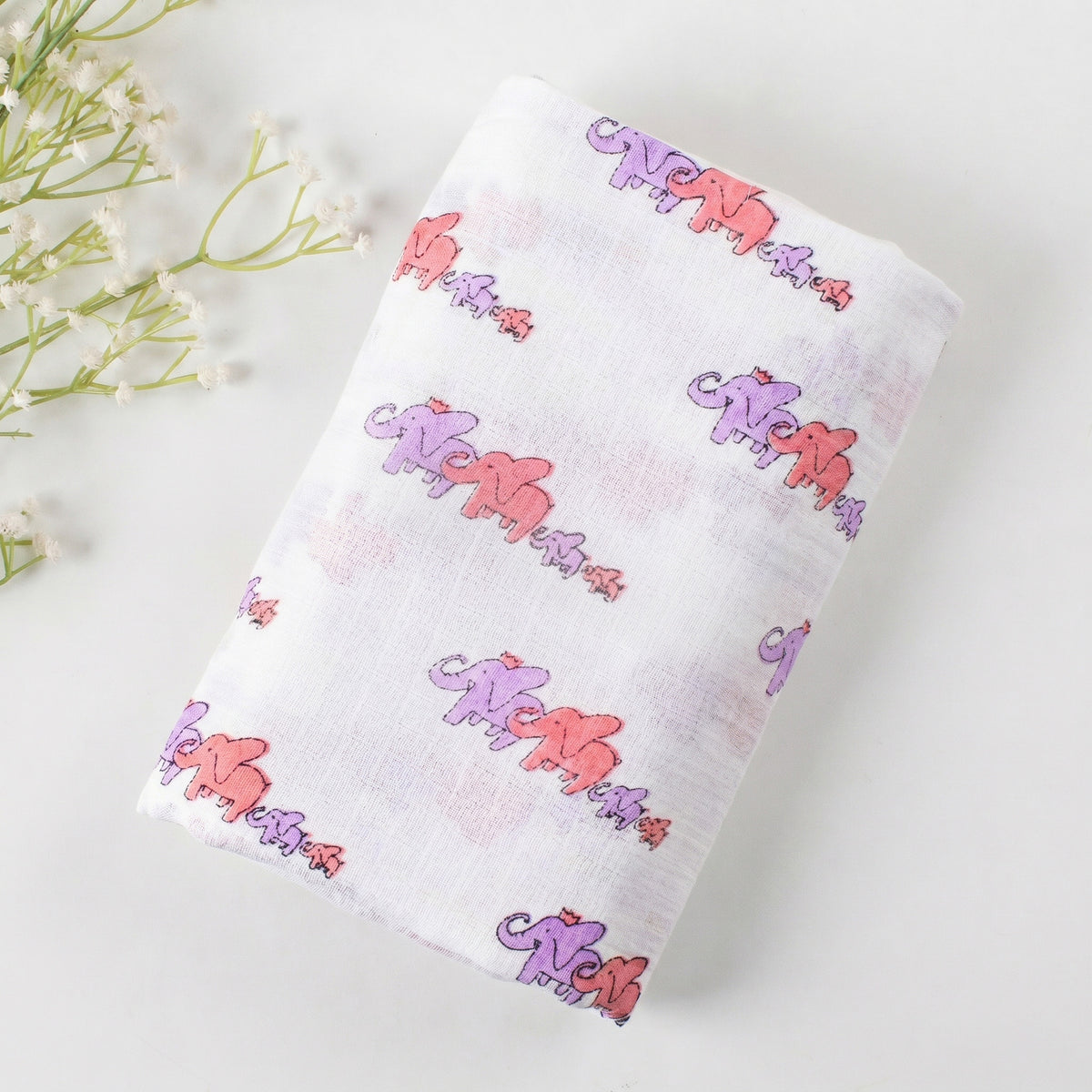 Elephant Printed Soft Breathable Cotton Baby Wrap