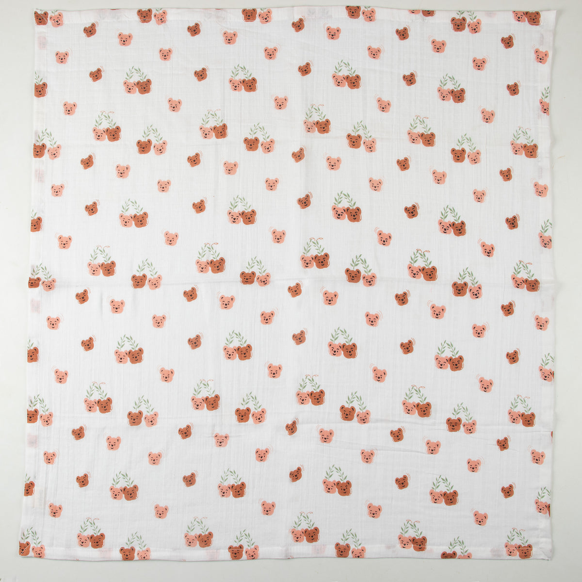 Cute Bear Print Muslin Baby Swaddle Blanket