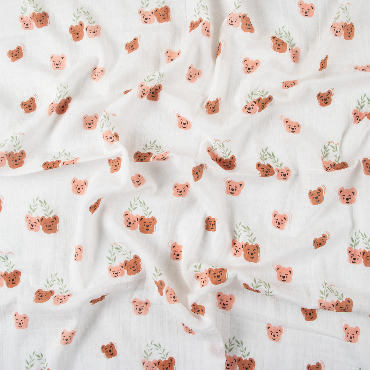 Cute Bear Print Muslin Baby Swaddle Blanket