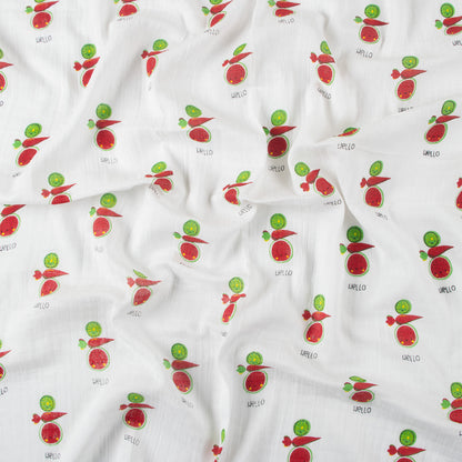 Watermelon &amp; Fruit Printed Muslin Baby Swaddle Wrap