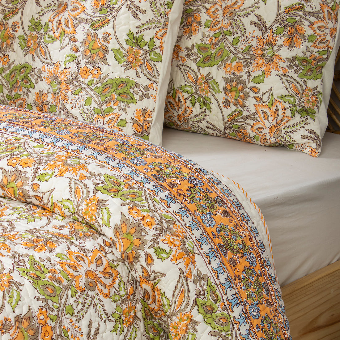 Machine Cotton Quilt Blanket Stunning Floral