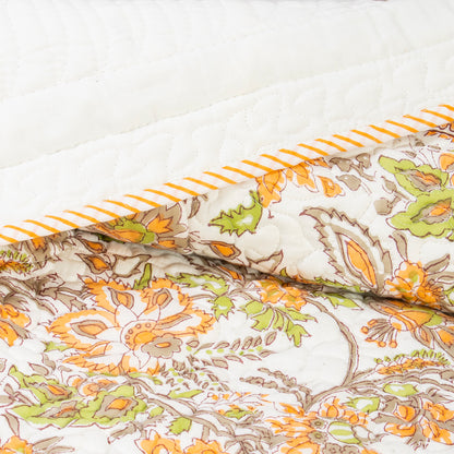 Machine Cotton Quilt Blanket Stunning Floral 