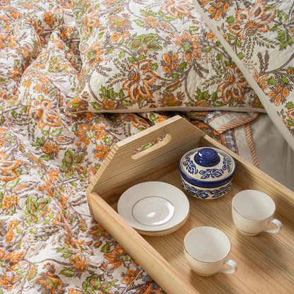 Machine Cotton Quilt Blanket Stunning Floral 