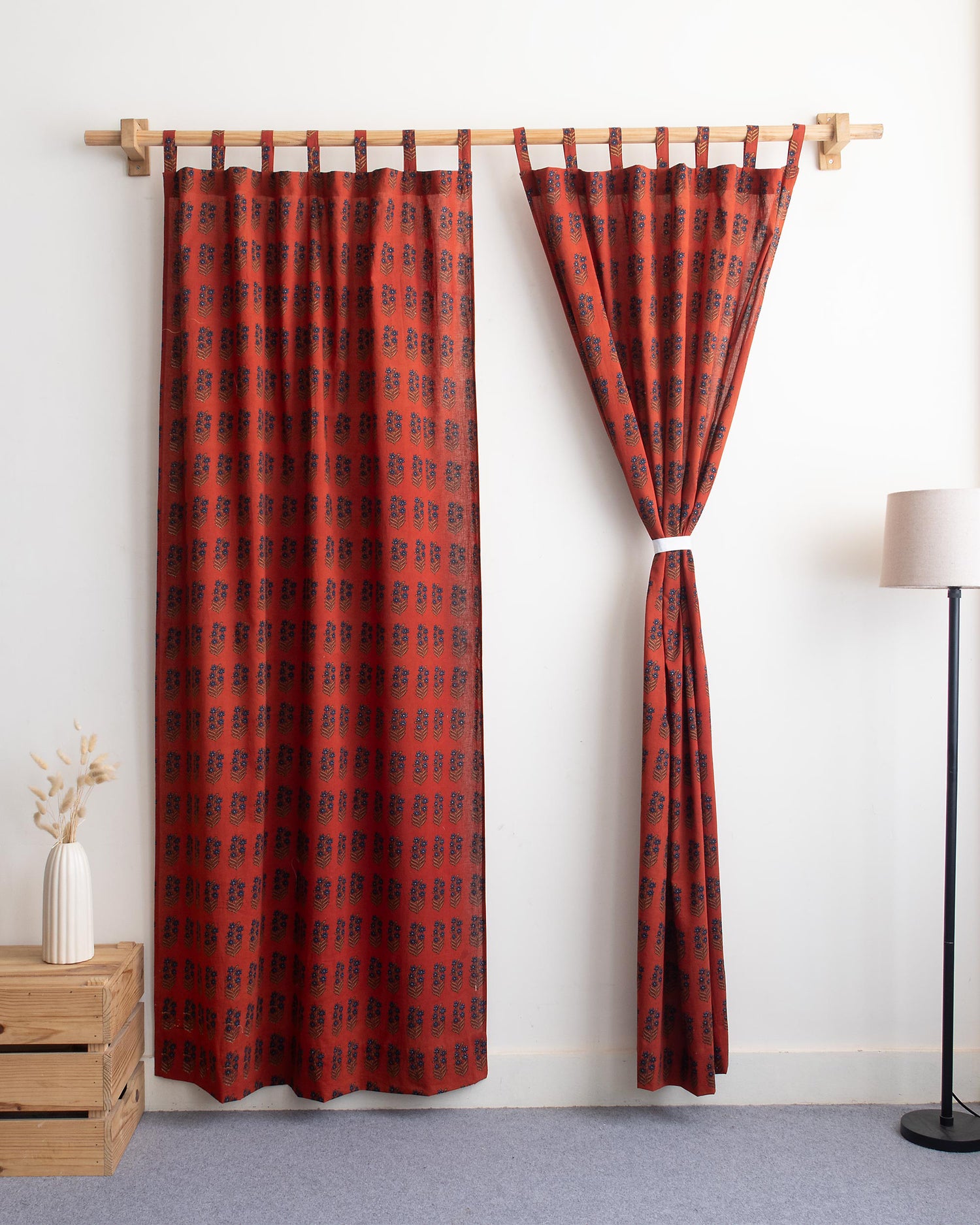 Marigold Block Printed Organic Cotton Curtains