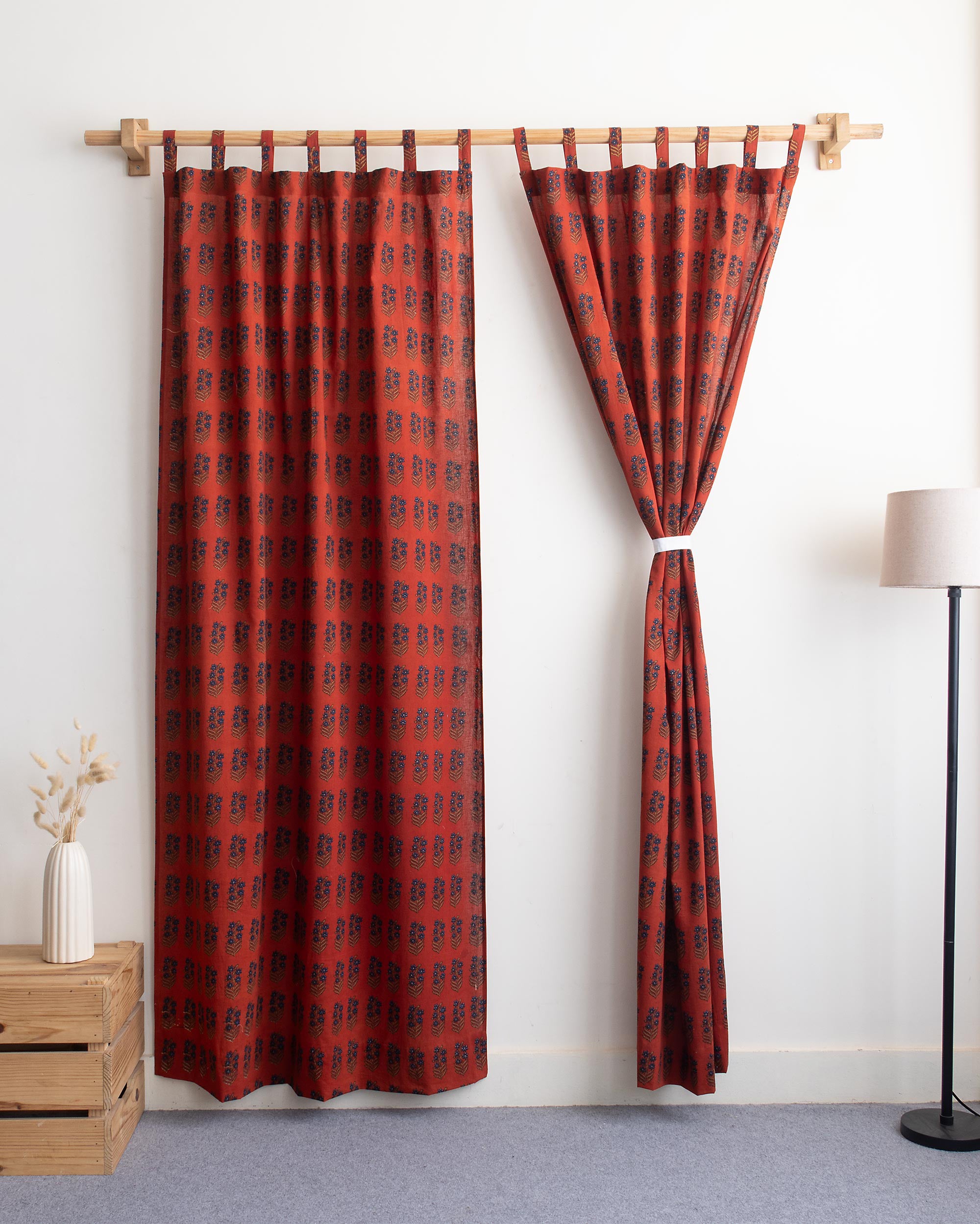 Marigold Block Printed Organic Cotton Curtains