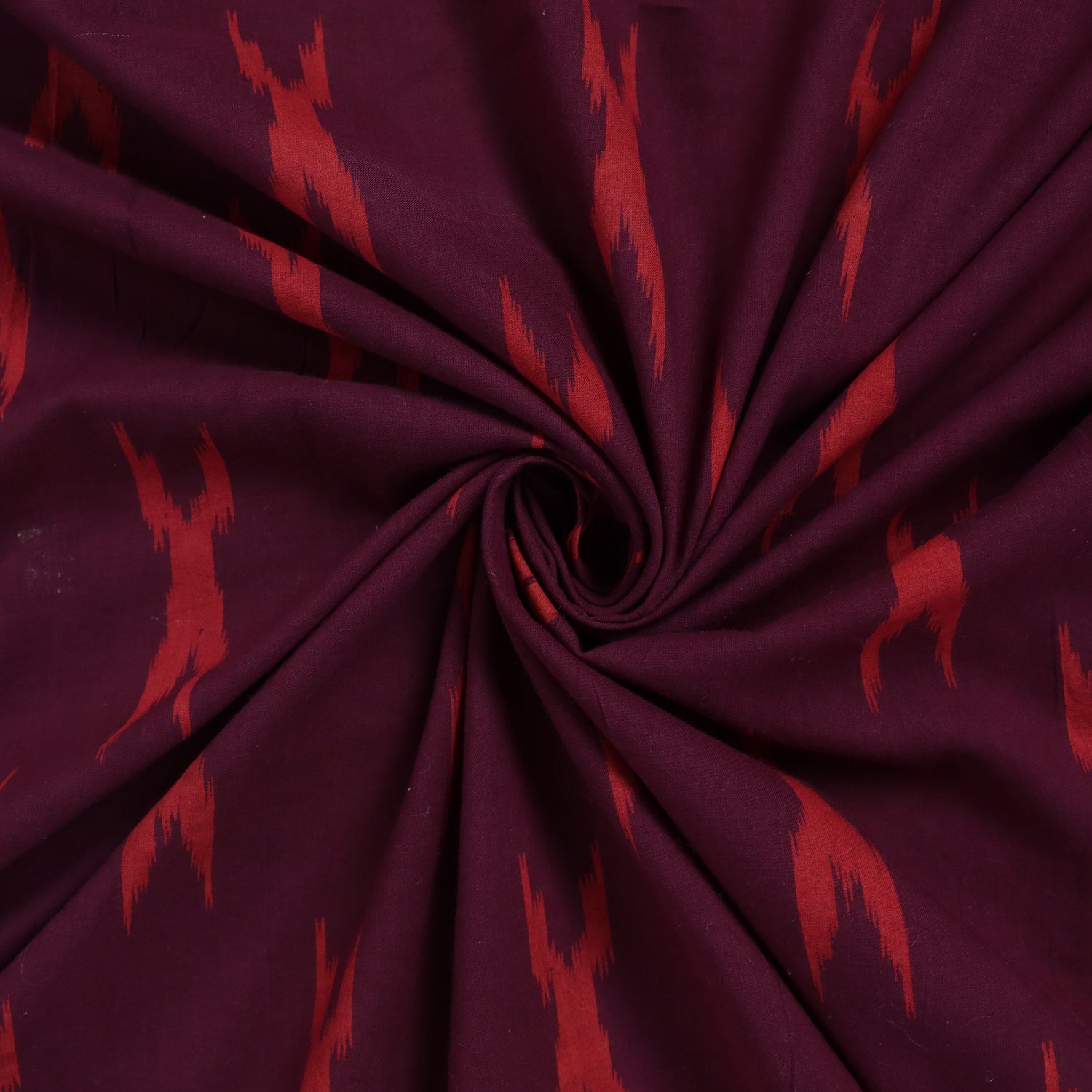 Maroon Indian Hand Block Printed Cotton Dabu Fabric