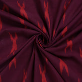 Maroon Indian Hand Block Printed Cotton Dabu Fabric