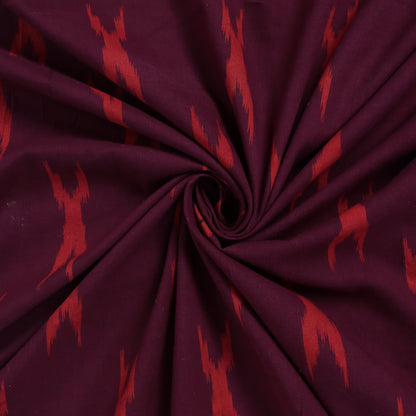 Maroon Indian Hand Block Printed Cotton Dabu Fabric