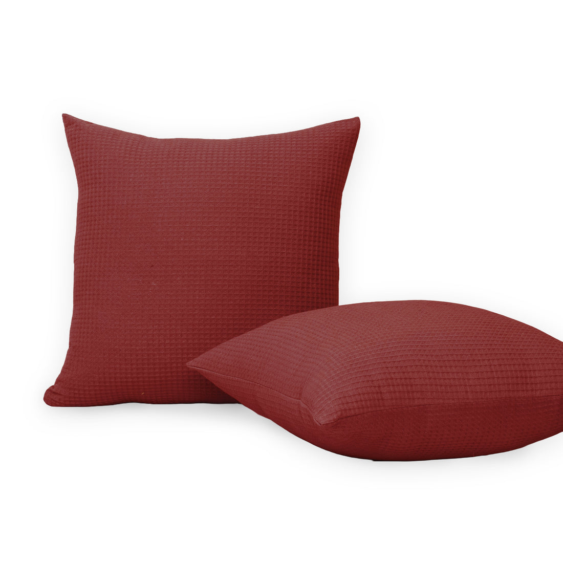 Maroon organic Cotton Waffle Cushion Cover For Couch