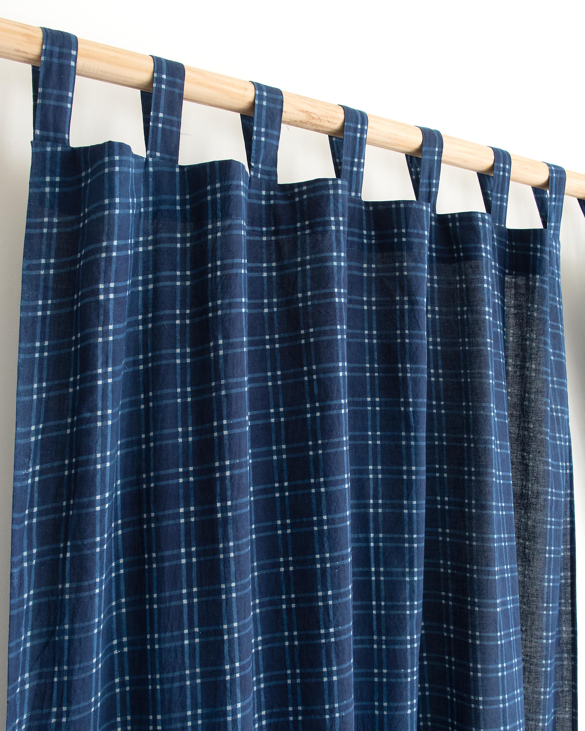 Mini Checks Indian Block Print Livingroom Curtains 