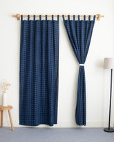 Mini Checks Indian Block Print Livingroom Curtains 