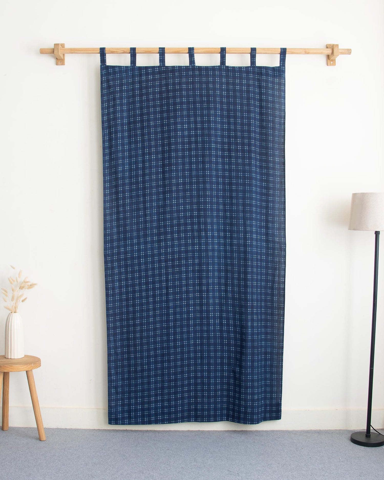 Mini Checks Indian Block Print Livingroom Curtains 