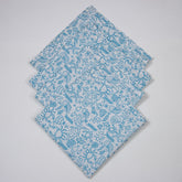 Modern Animal Print Blue Cotton Dinner Napkins