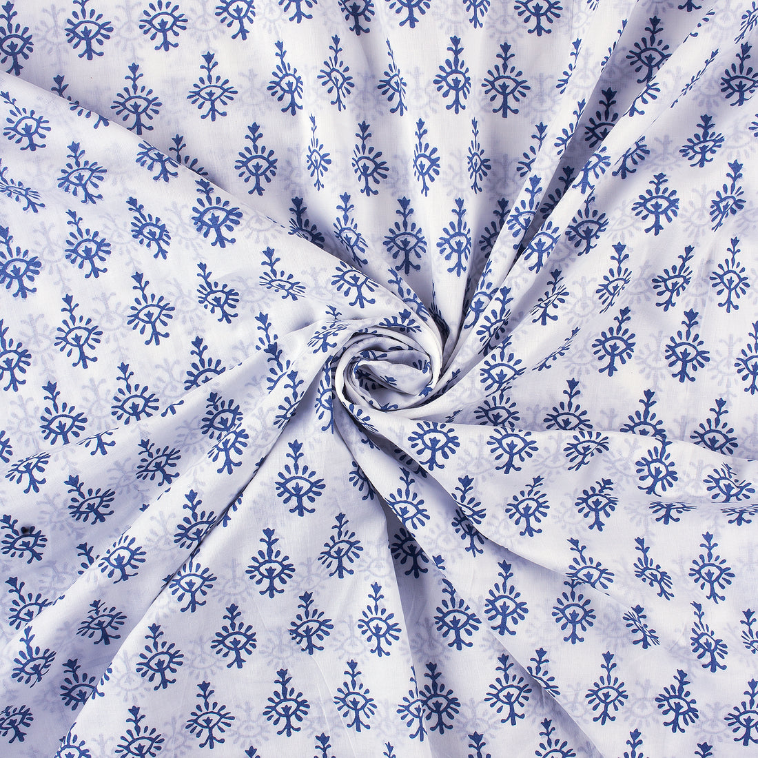 Modern Blue Booti Indian Fabric Cloth Material