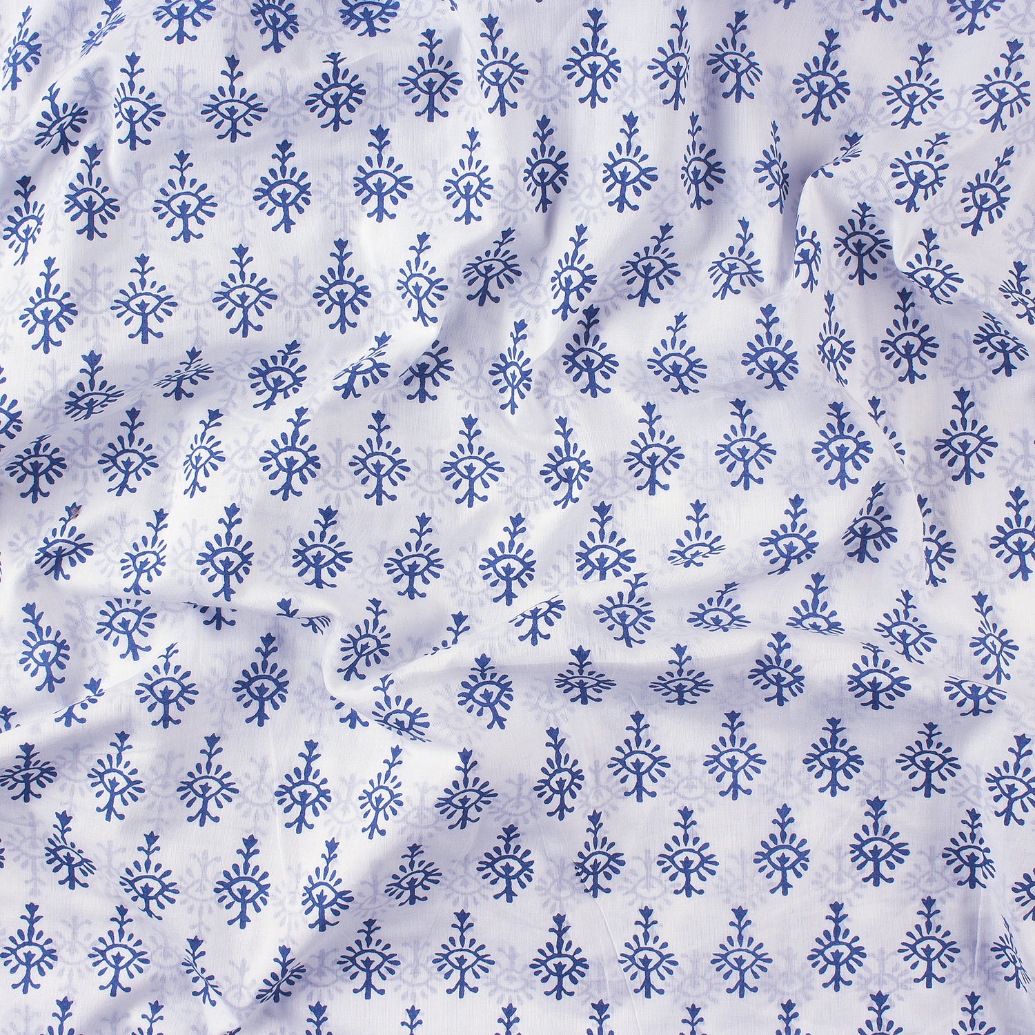 Modern Blue Booti Indian Fabric Cloth Material