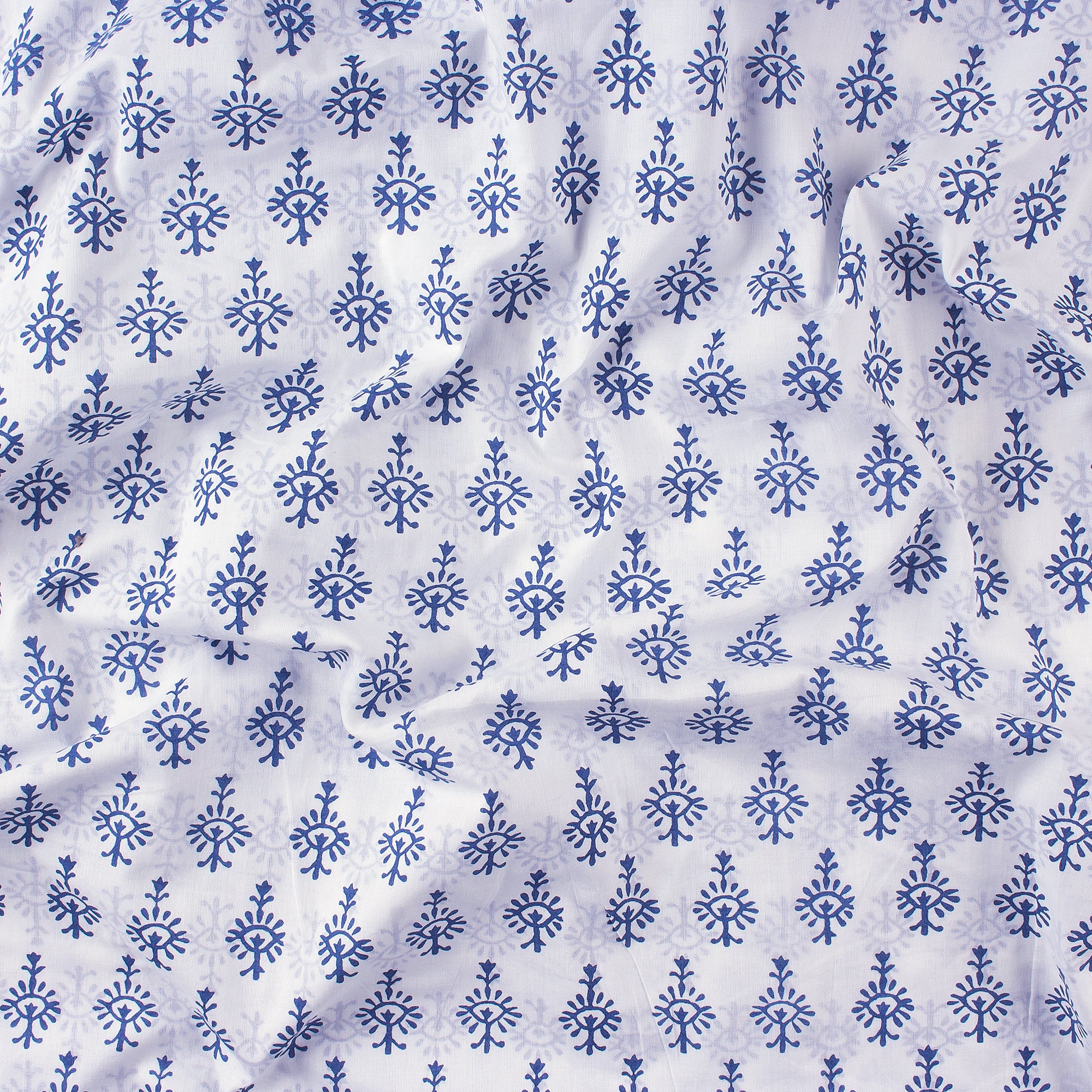 Modern Blue Booti Indian Fabric Cloth Material