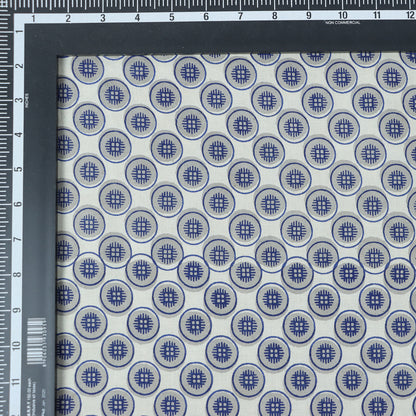 Modern Blue Circle Kashish Hand Block Print Fabric