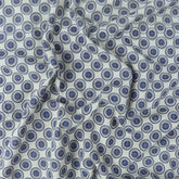 Modern Blue Circle Kashish Hand Block Print Fabric