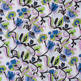 Modern Blue Floral India Indian Block Print Fabric