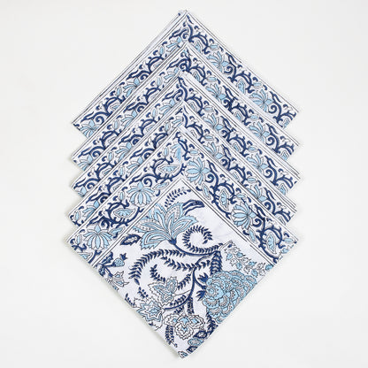 Modern Handmade Block Printed Border Napkin