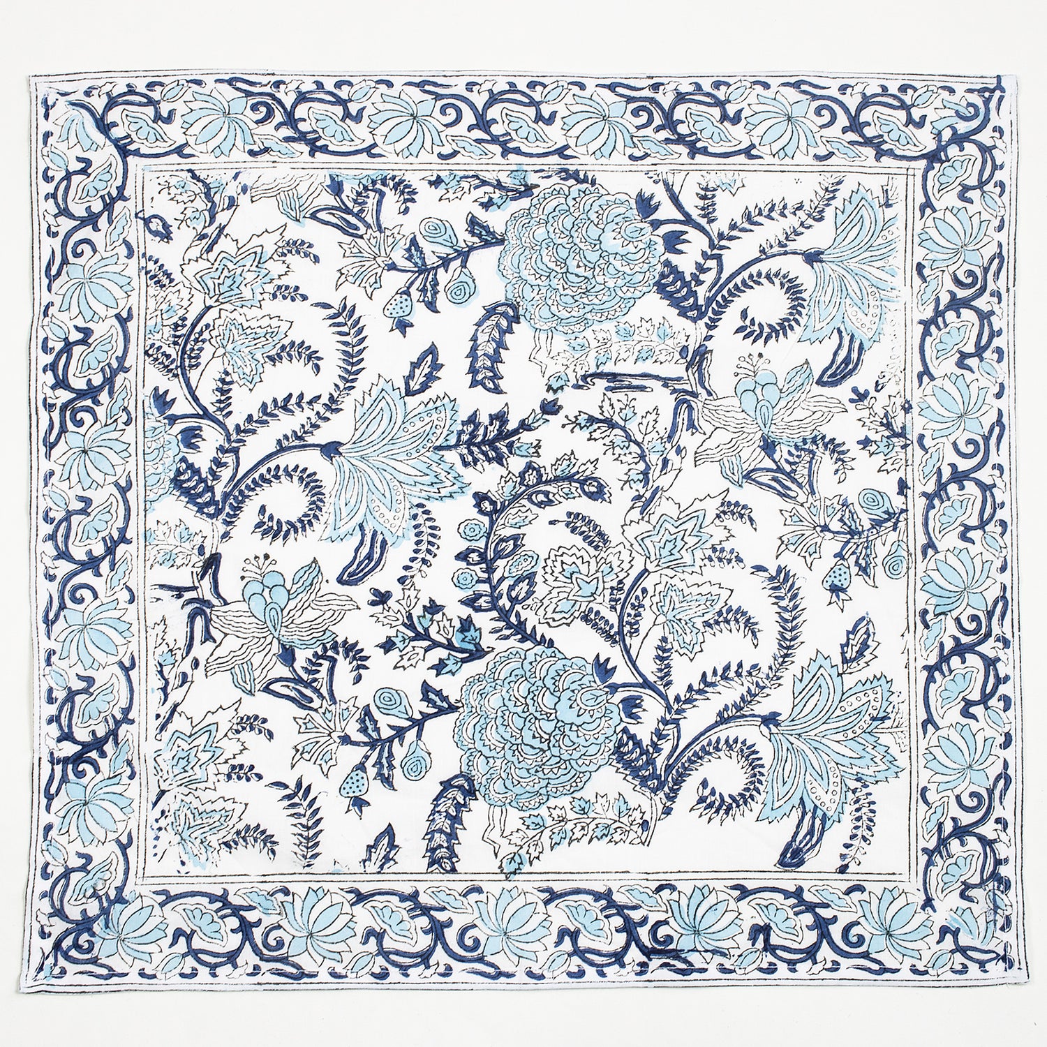 Modern Handmade Block Printed Border Napkin