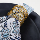 Modern Handmade Block Printed Border Napkin