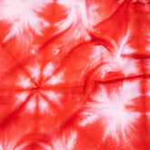 Modern Handmade Orange Cotton Tie Dye Shibori Fabric