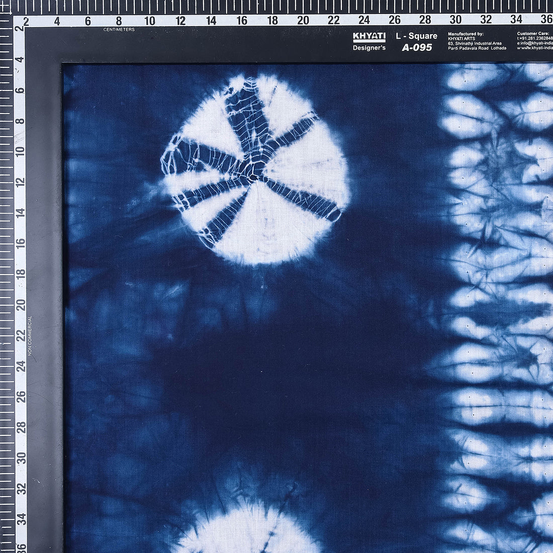 Modern Indian Hand Dyed Shibori Blue Fabric